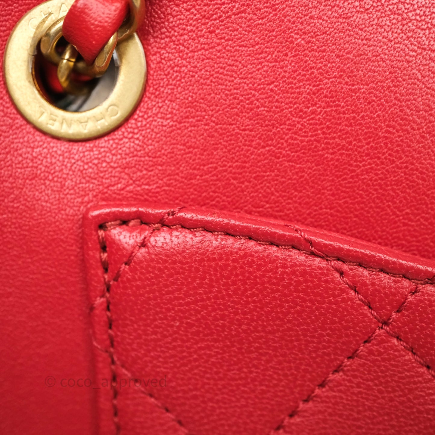 Chanel Infinity Camera Case Red Goatskin Aged Gold Hardware