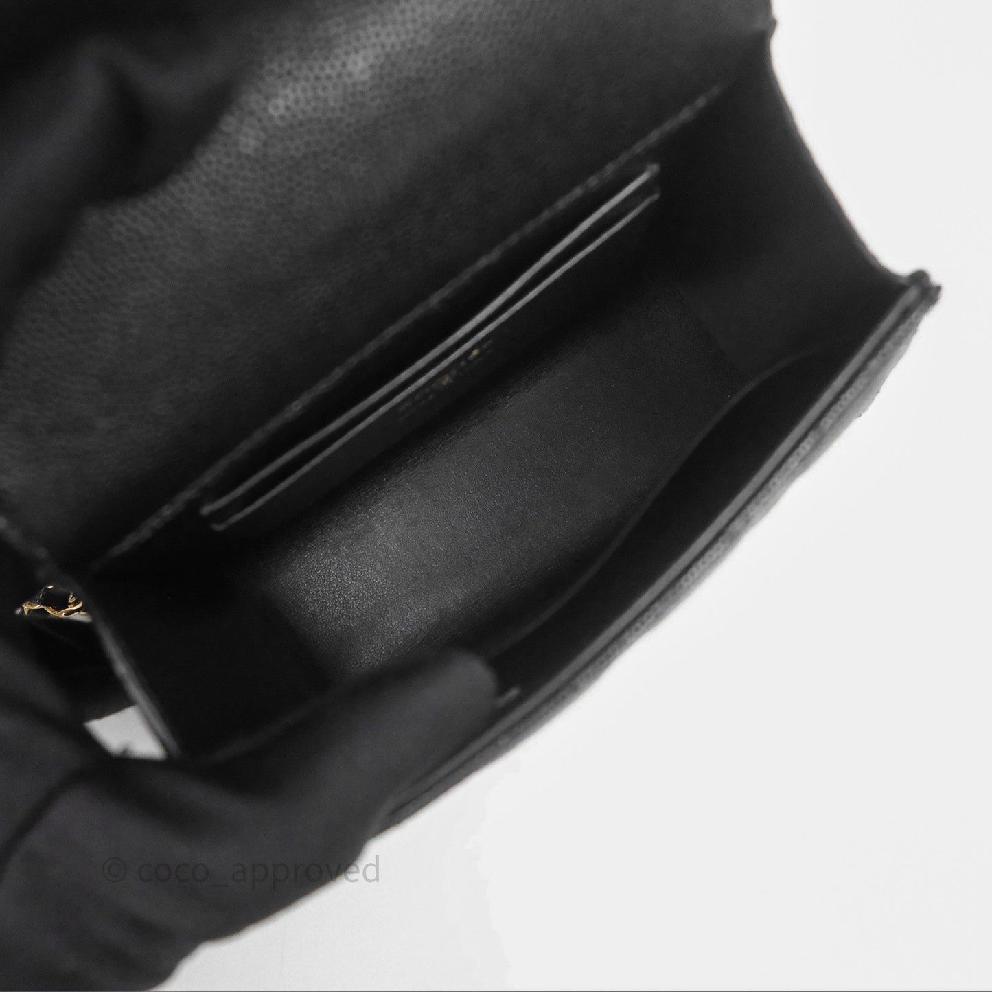 Chanel Kelly Clutch With Chain Black Caviar Gold Hardware