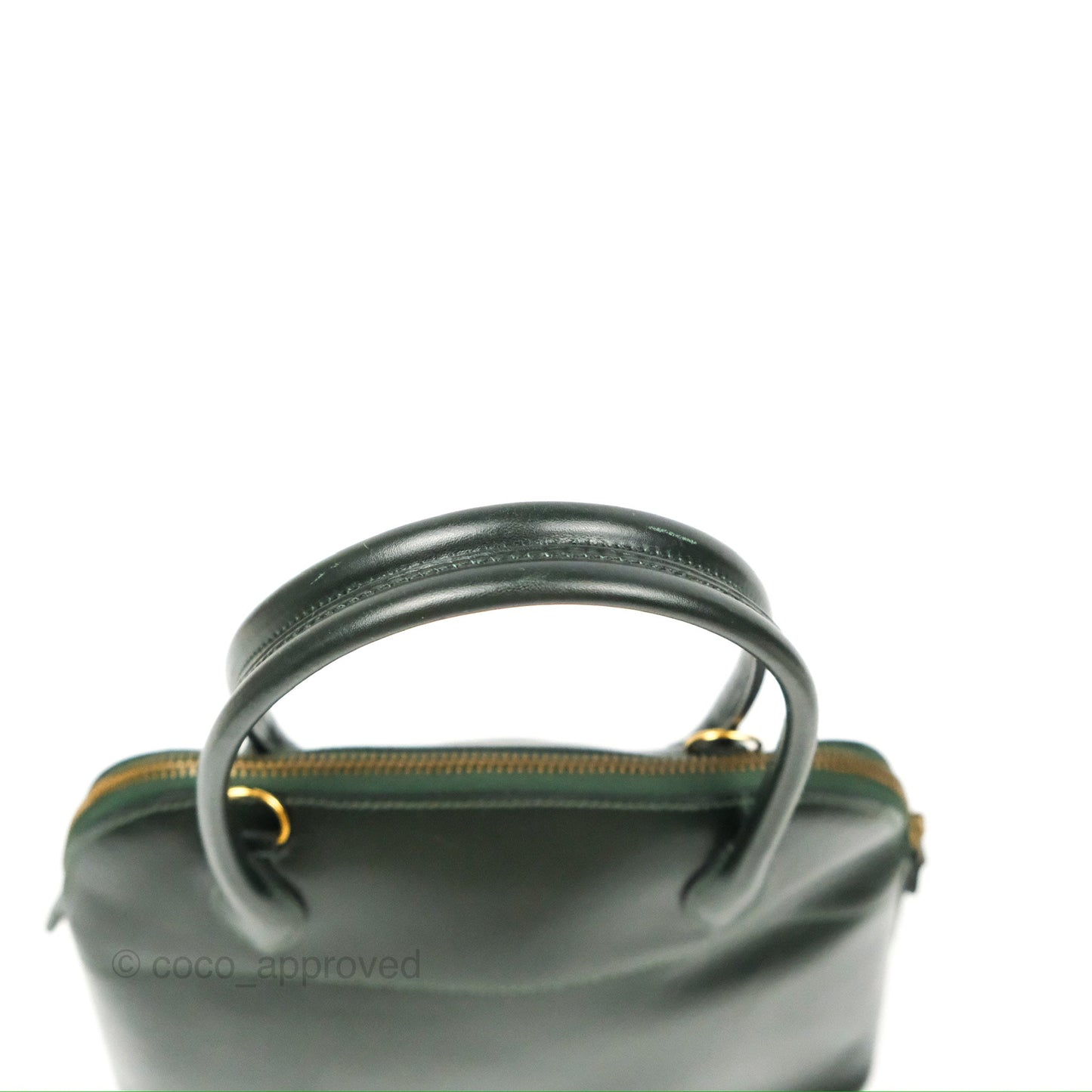 Hermès Vintage Bolide 27 Dark Green Box Leather Gold Hardware