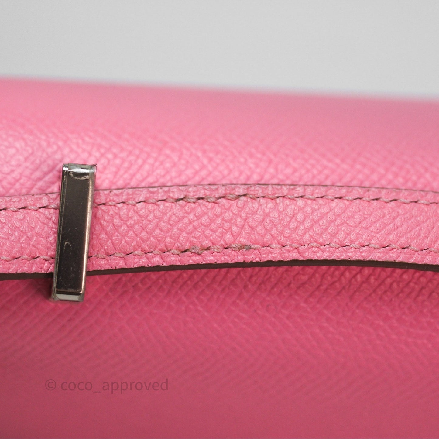 Hermès Constance Mini 18cm Rose d'ete Epsom Palladium Hardware