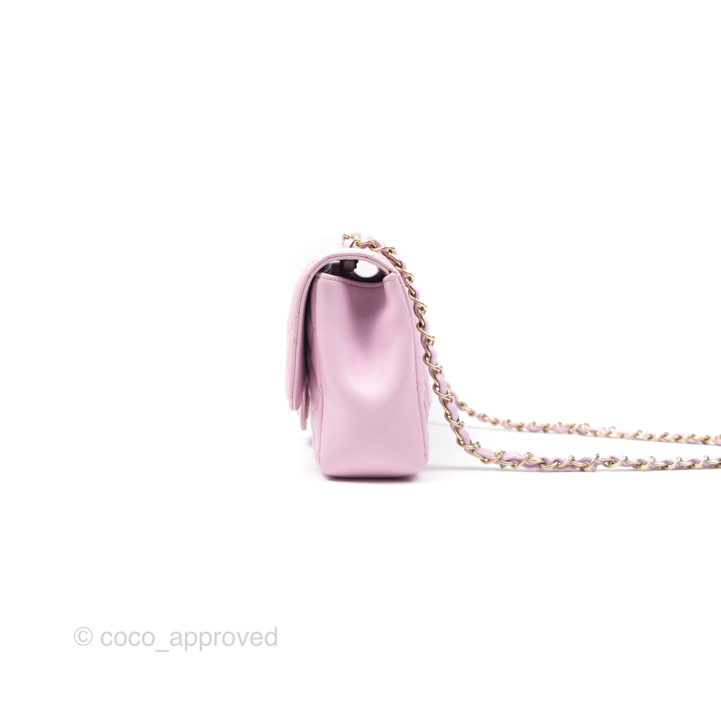 Chanel Quilted Flap Bag Pink Lambskin Aged Gold Hardware