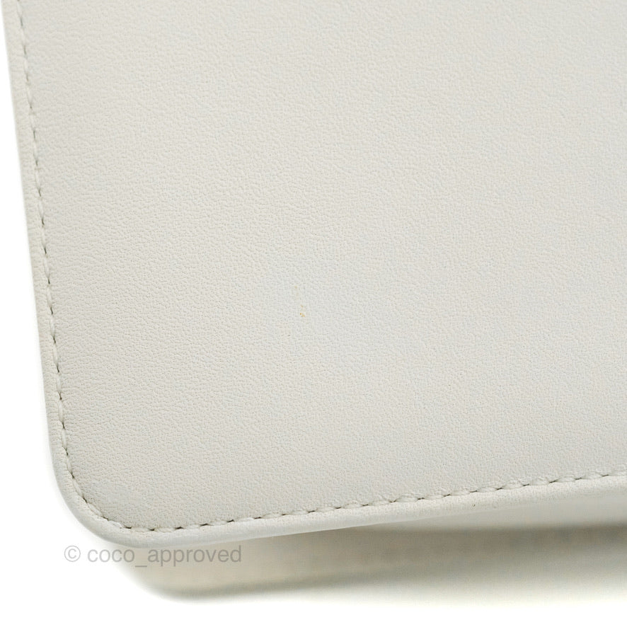 Chanel Medium Boy Bag White Calfskin Gold Hardware