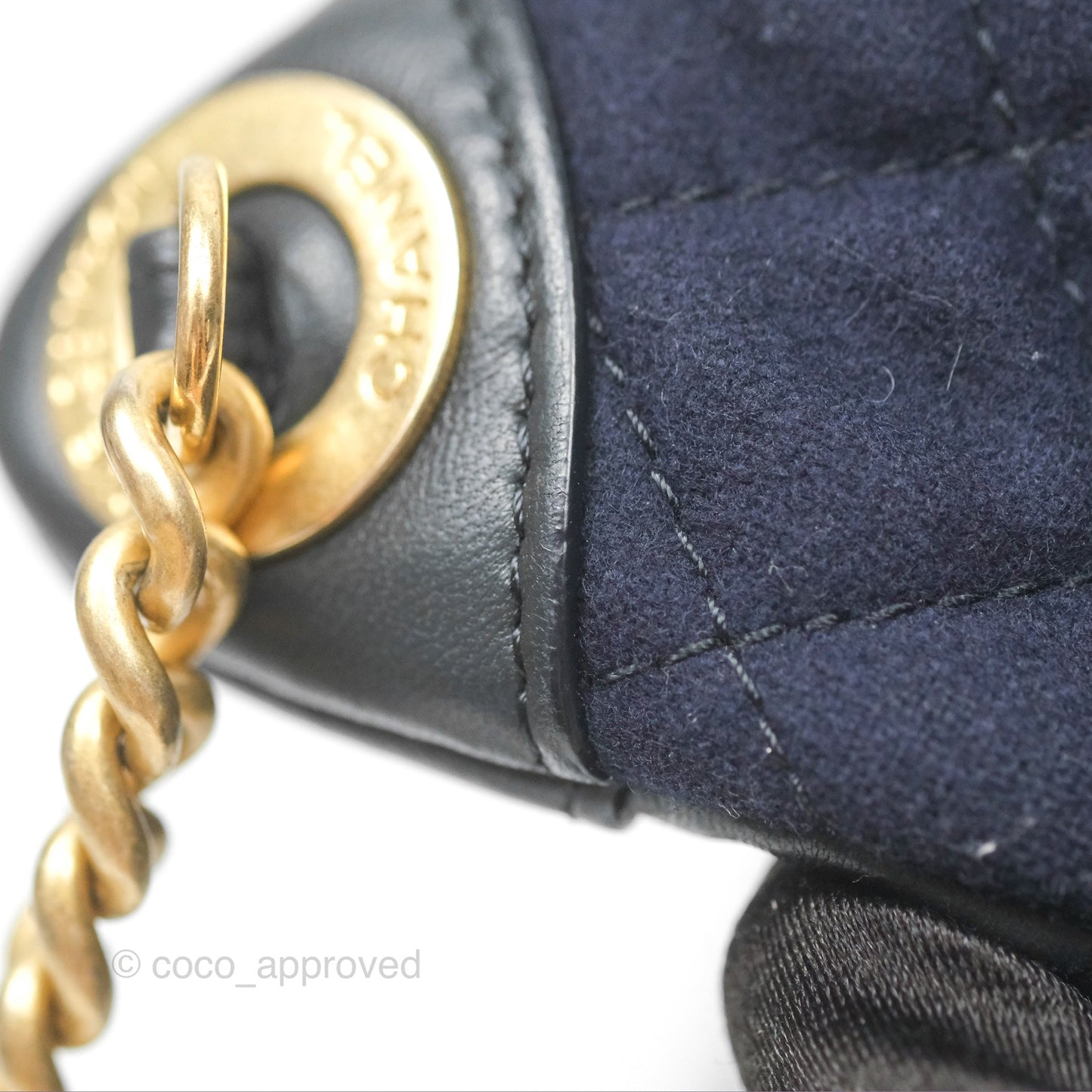 Chanel Paris Hamburg Charms Belt Bag Navy Wool Lambskin