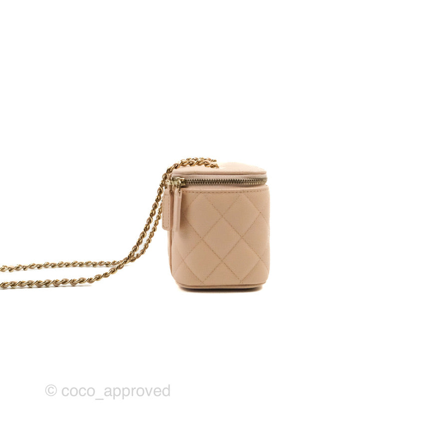 Chanel Classic Vanity with Chain Light Pink Caviar Gold Hardware