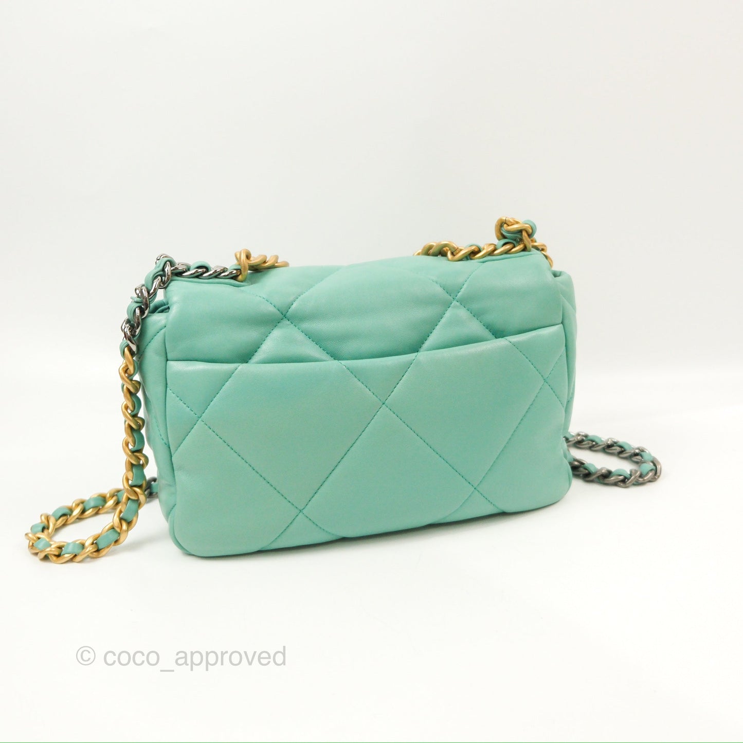 Chanel 19 Small Tiffany Blue Mixed Hardware
