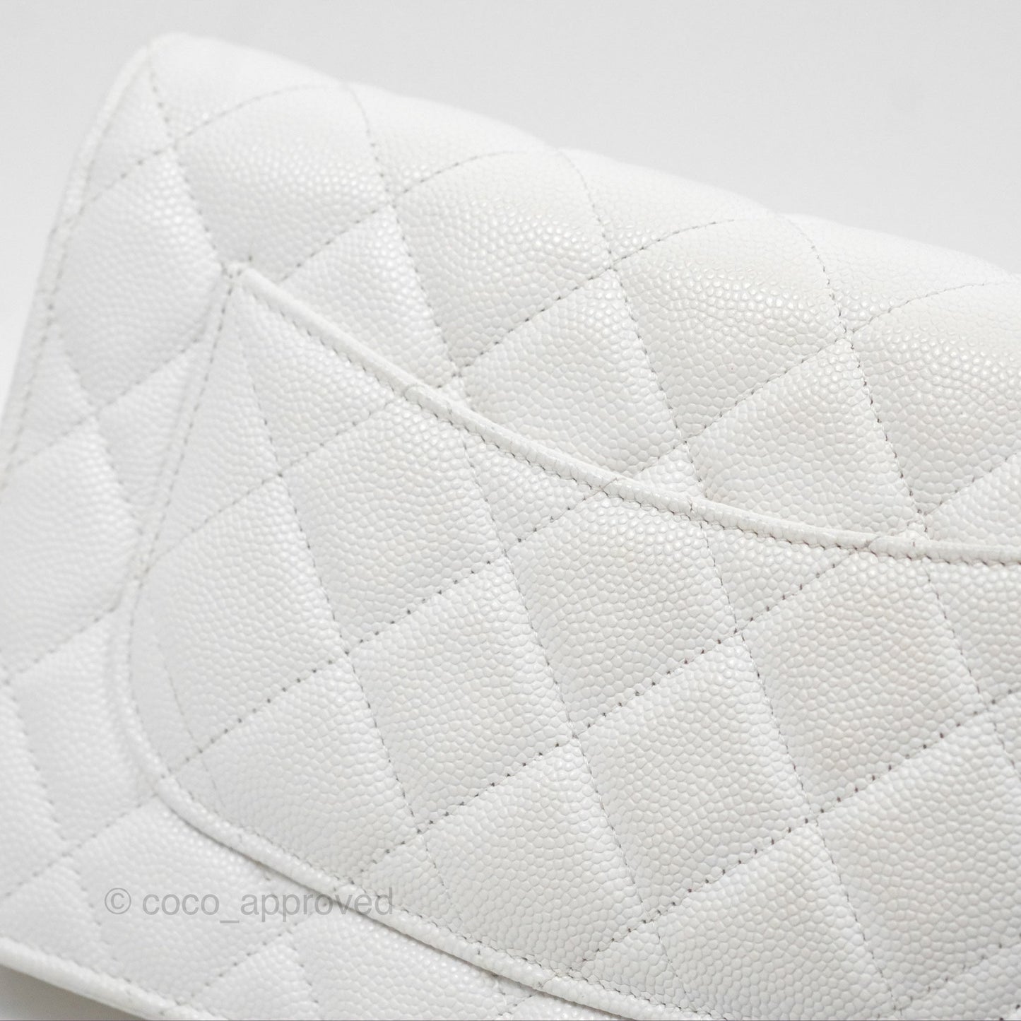 Chanel Quilted Classic Wallet on Chain WOC White Caviar Gold Hardware