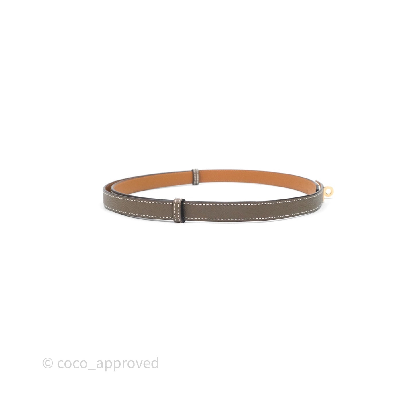 Hermès Kelly Buckle Belt Etoupe Epsom Rose Gold Hardware