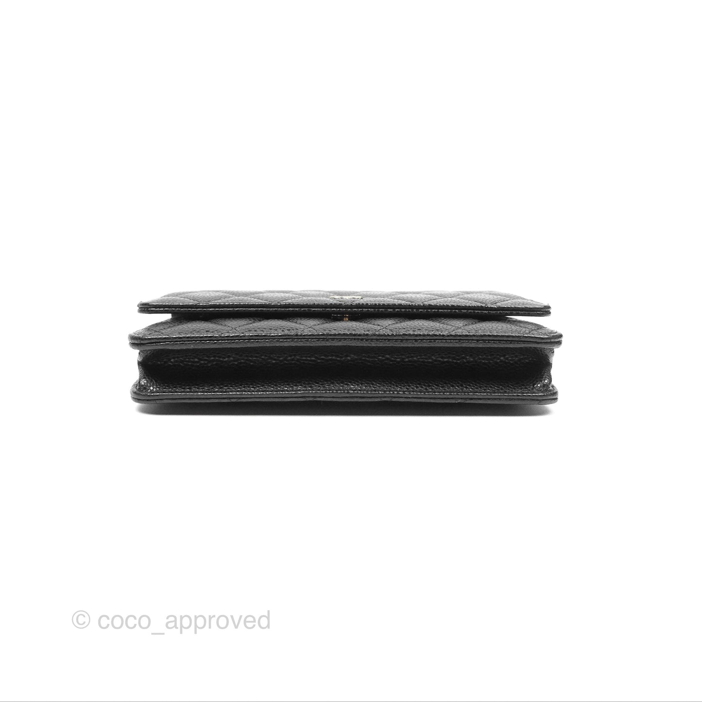 Chanel Classic Wallet On Chain WOC Quilted Black Caviar Gold Hardware