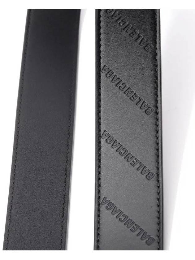 Luxury Balenciaga BB Logo Leather Belt Black