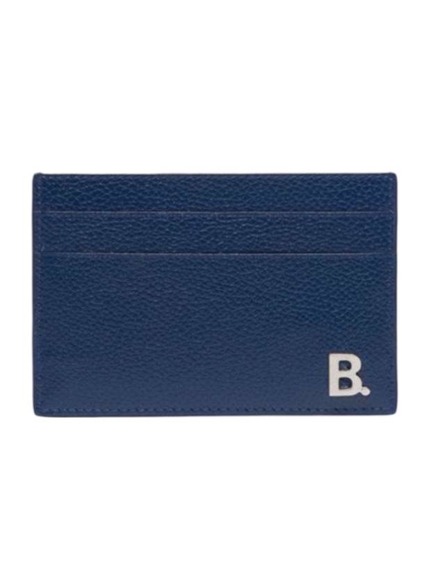 Luxury Balenciaga BB Logo Card Wallet Blue