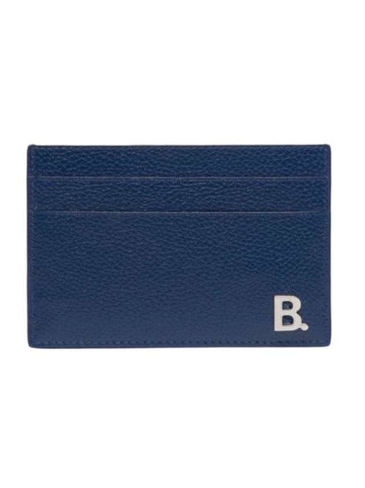 Luxury Balenciaga BB Logo Card Wallet Blue