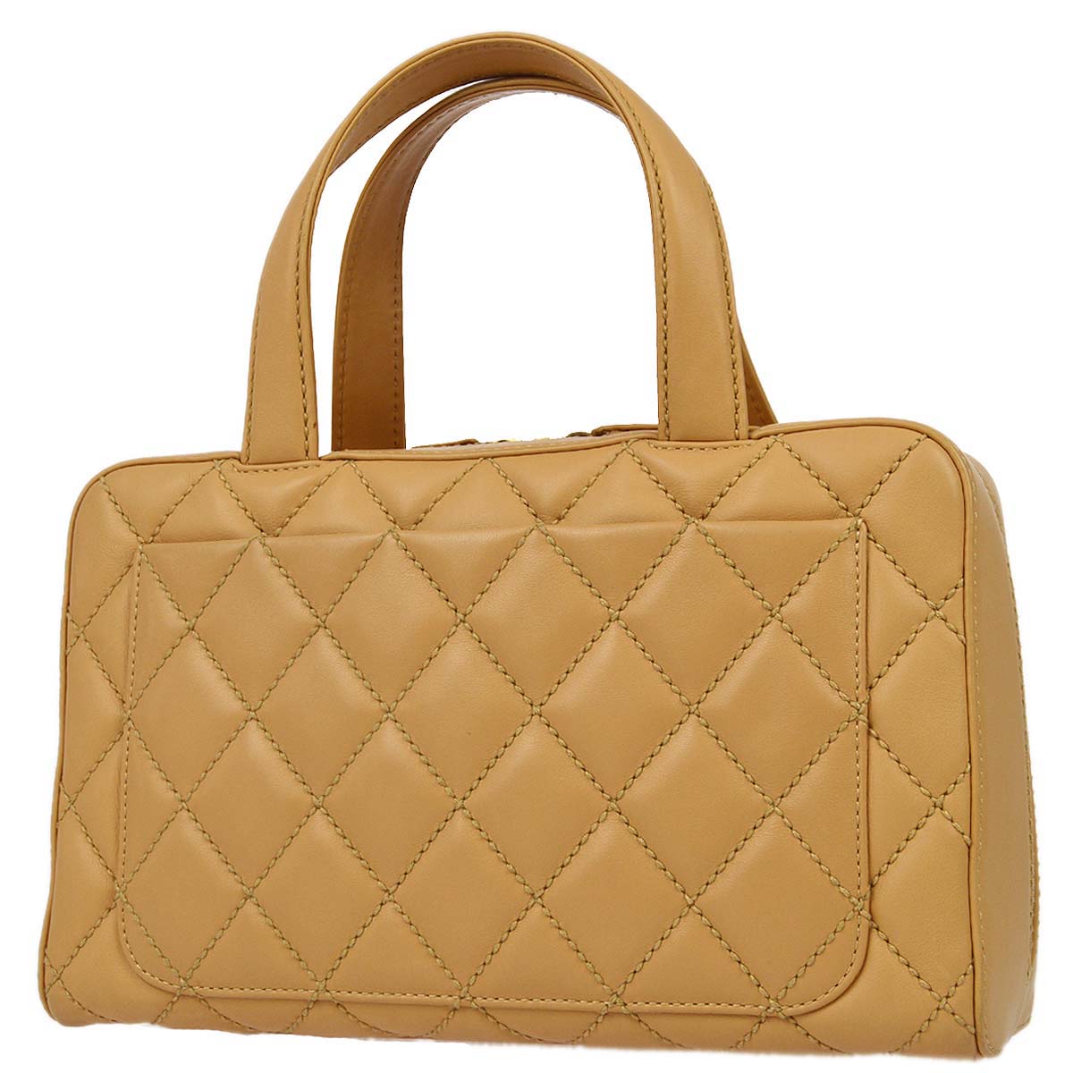 Luxury Chanel 2001-2003 Beige Calfskin Wild Stitch Tote 33