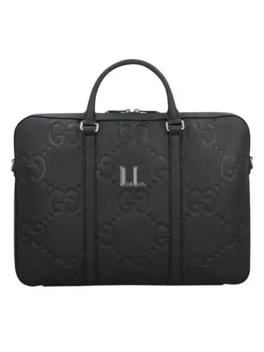 Luxury Gucci Trending 2025 Jumbo GG Leather Brief Case Black