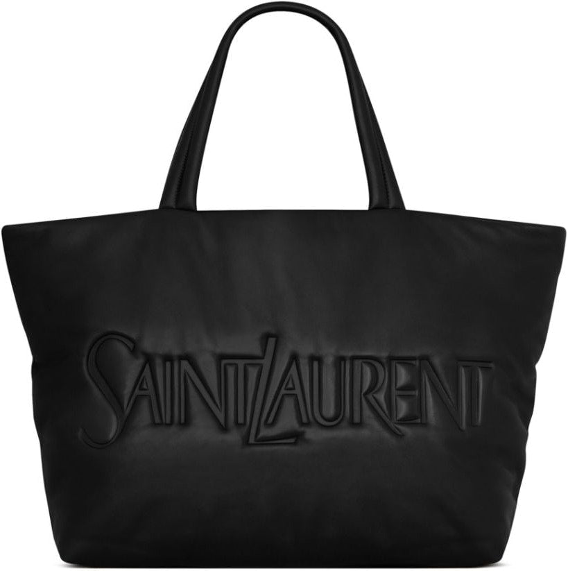 Luxury Saint Laurent Men's Leather Tote in Black | 756269AACIW Color 1000