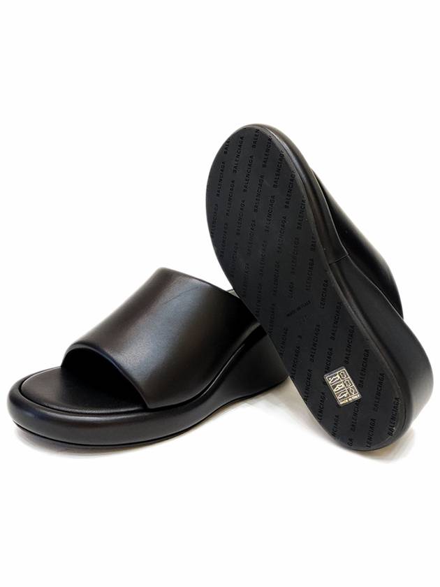 Luxury Balenciaga Rise Wedge Sandals Black
