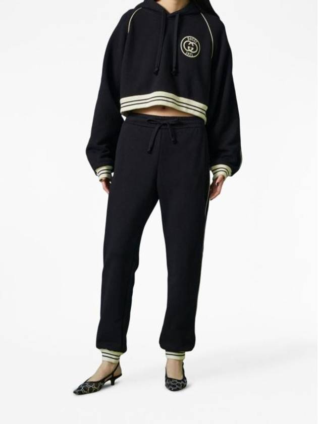 Luxury Gucci Trending 2025 Cotton Jersey Track Pants Black