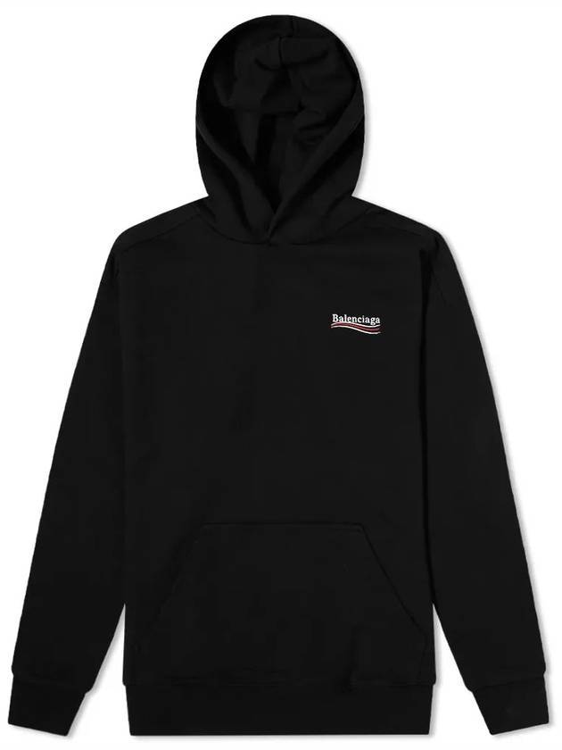 Luxury Balenciaga Men's Embroidered Logo Hoodie Black