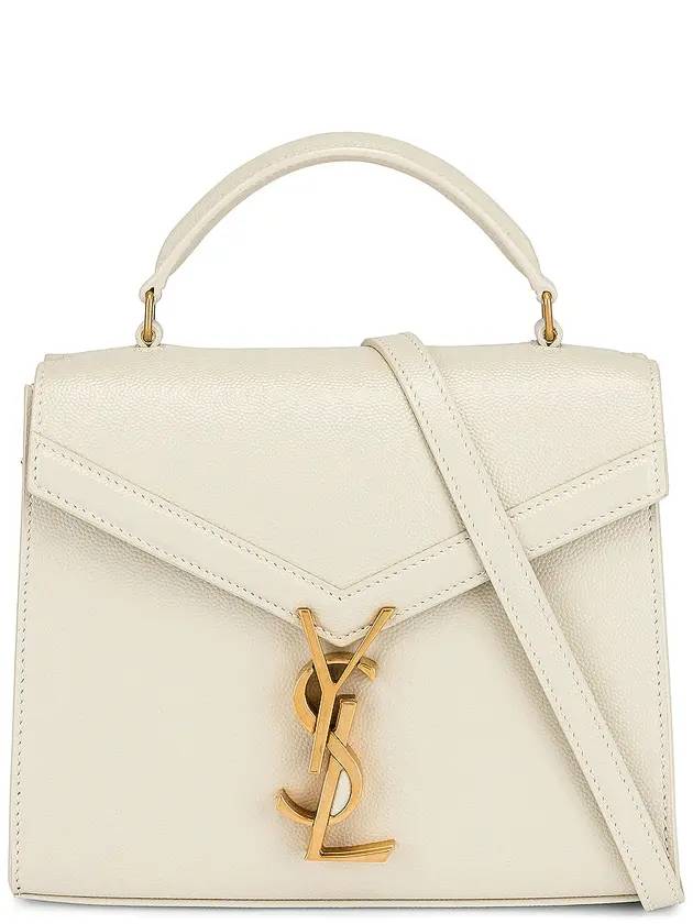 Luxury Saint Laurent Casandra Monogram Mini Top Handle Cross Bag White