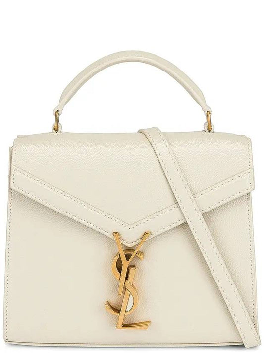 Luxury Saint Laurent Casandra Monogram Mini Top Handle Cross Bag White