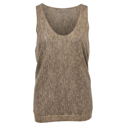 Luxury Bottega Veneta Stripe Print Vest in Brown Cashmere