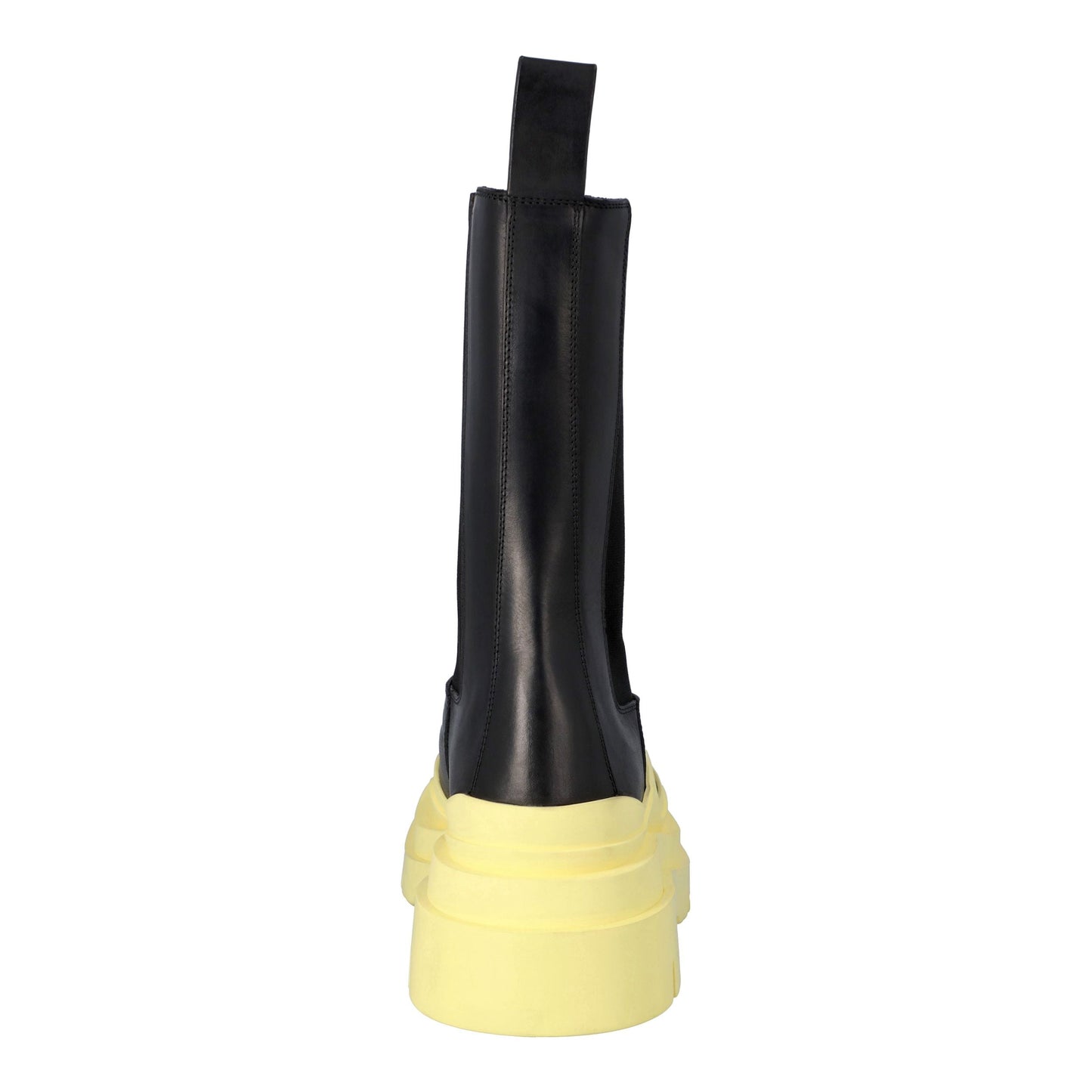 Luxury Bottega Veneta Women Tire Chelsea Boots in Black Lemonade Calfskin
