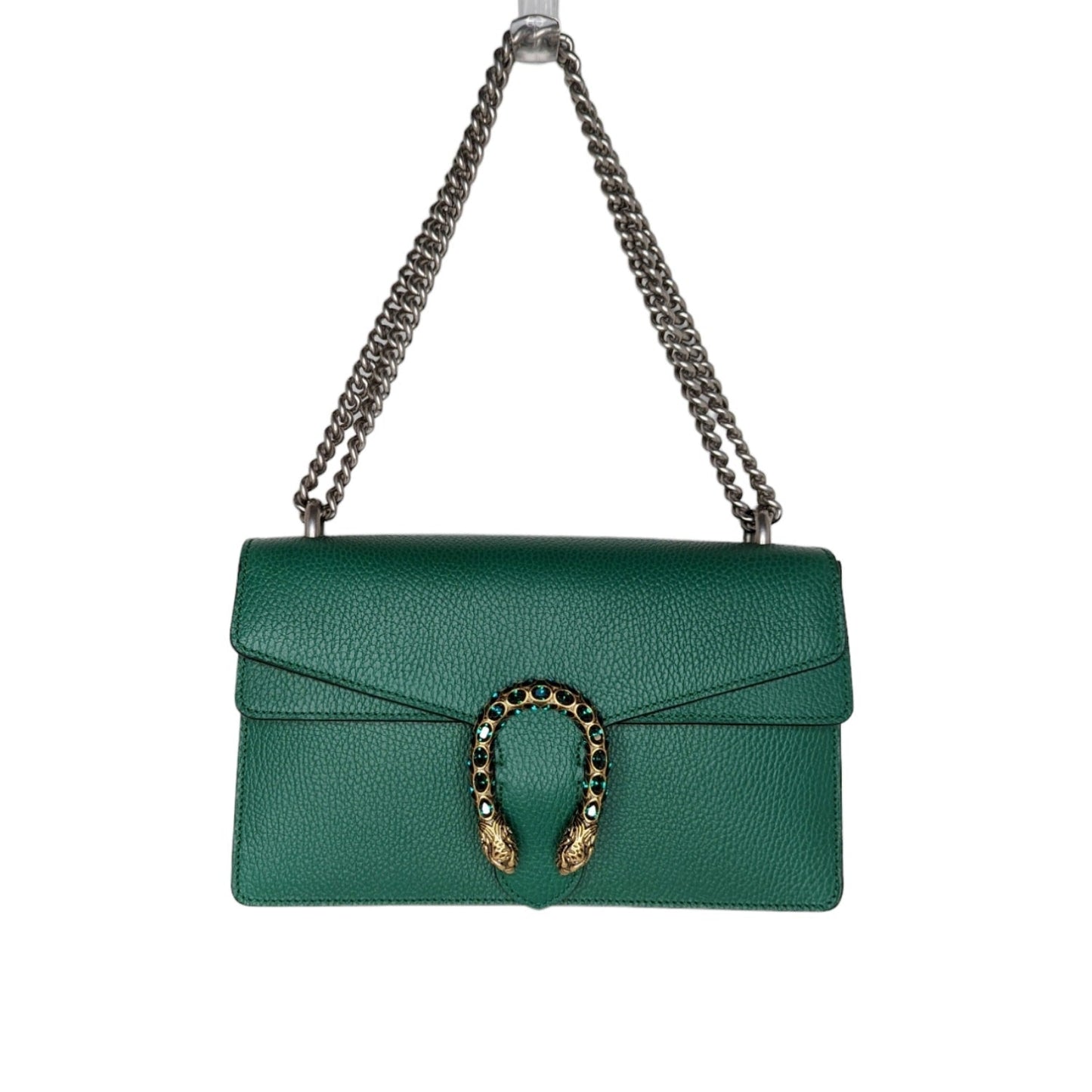 Luxury Gucci Emerald Green Leather Dionysus Shoulder Bag