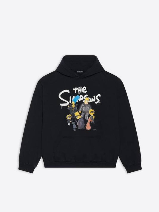 Luxury Balenciaga The Simpsons Printed Hoodie Black
