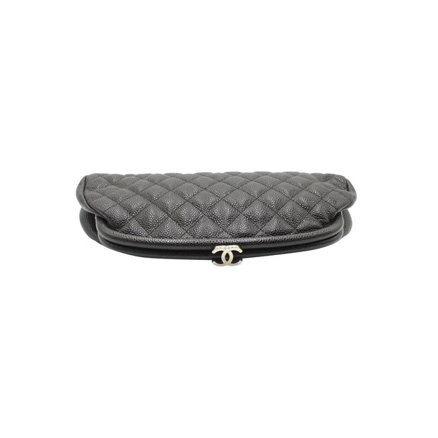 CHANEL Timeless Clutch in Black Quilted Caviar Leather