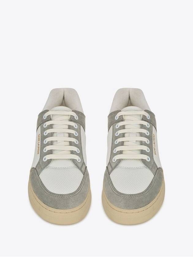 Luxury Saint Laurent SL 61 Suede Low Top Sneakers White
