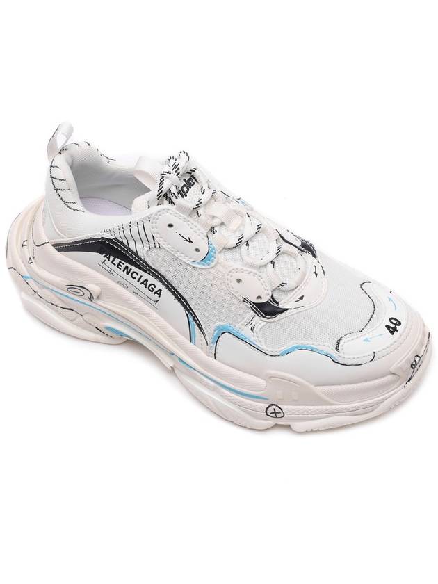 Luxury Balenciaga Triple S Sketch All Over Logo Low Top Sneakers White