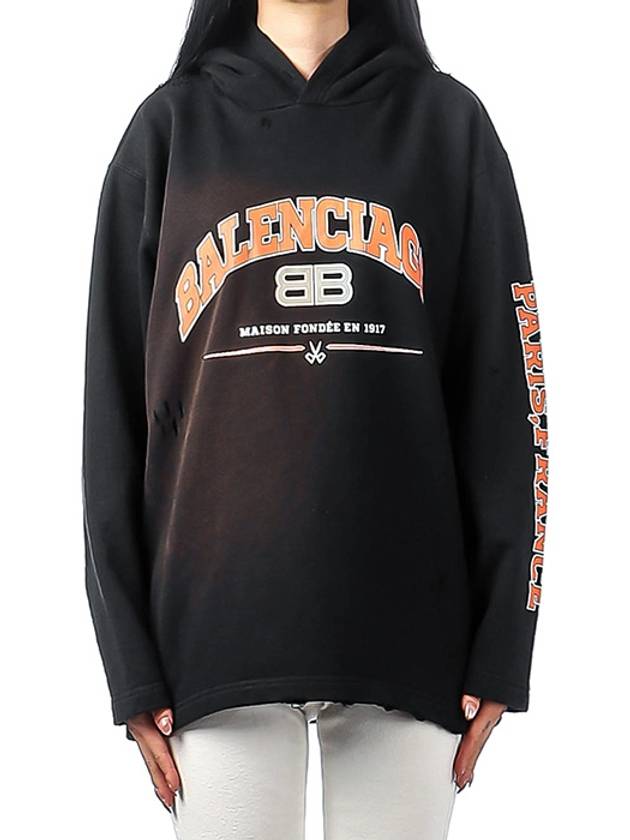 Luxury Balenciaga BB Logo Hoodie Black