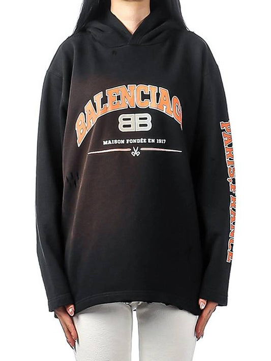 Luxury Balenciaga BB Logo Hoodie Black