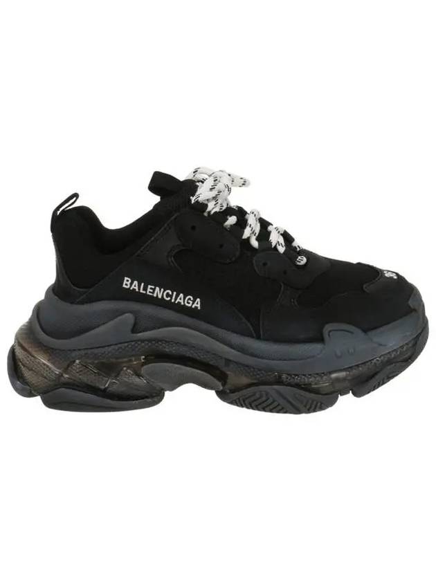 Luxury Balenciaga Triple S Clear Sole Low Top Sneakers Black