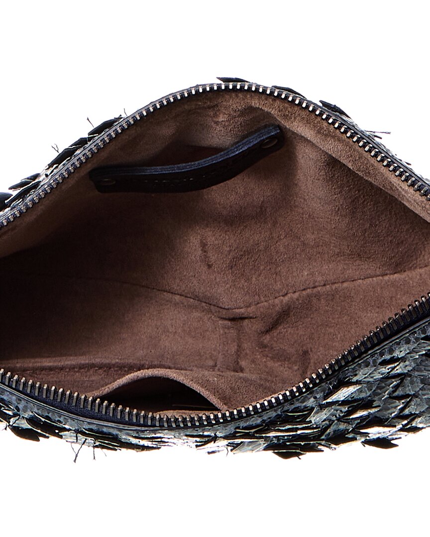 Luxury Bottega Veneta Intrecciato Snakeskin Shoulder Bag