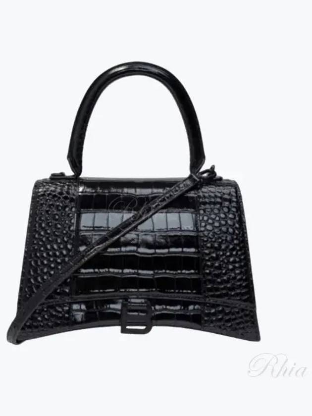 Luxury Balenciaga Hourglass Top Handle Tote Bag Black