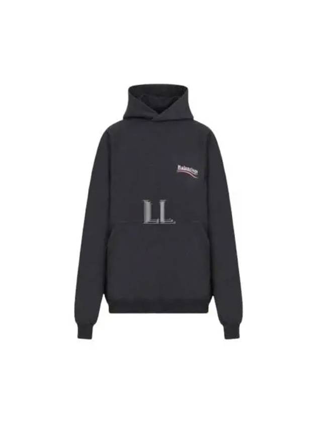 Luxury Balenciaga Embroidered Logo Cotton Hoodie Grey