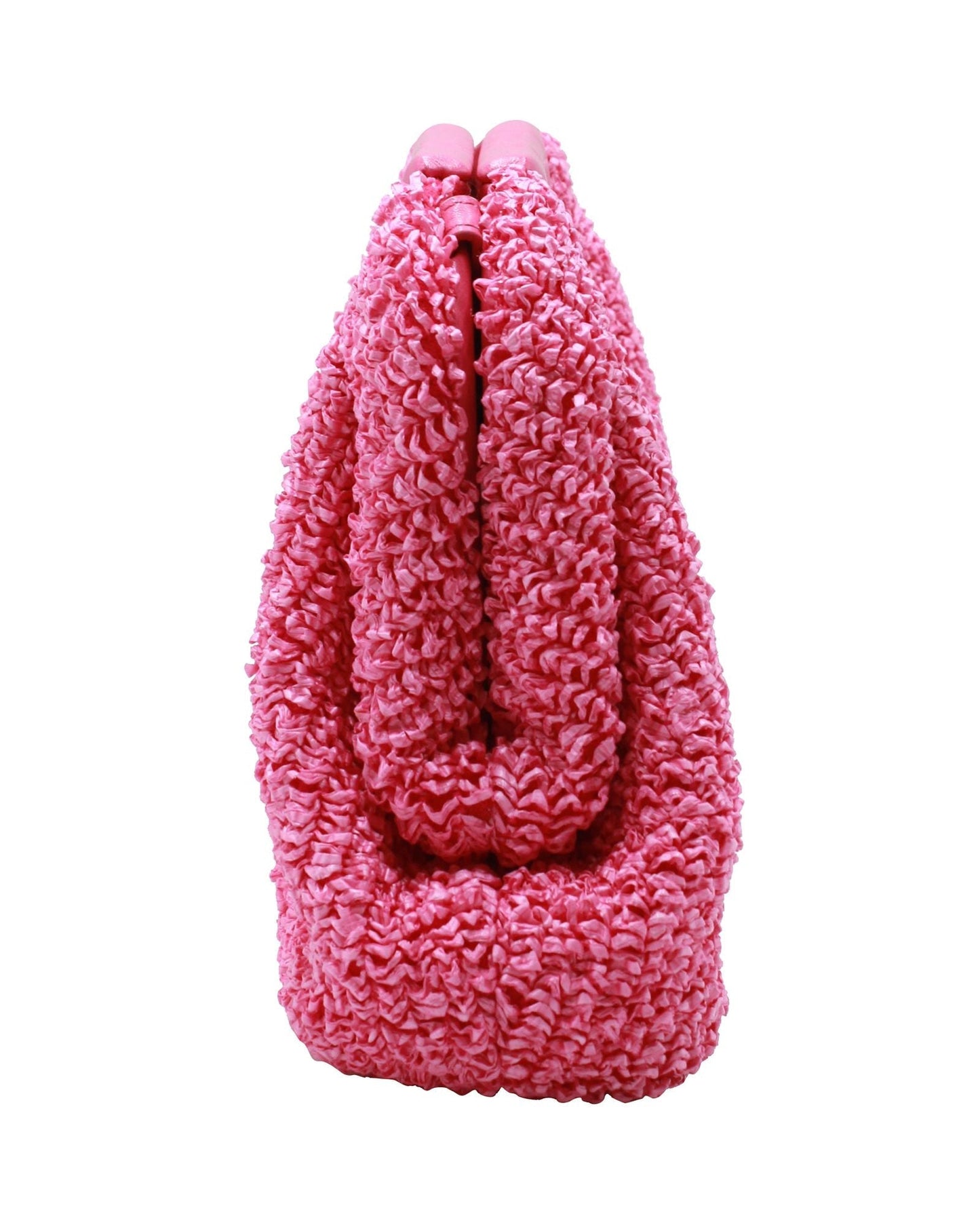 Luxury Bottega Veneta Small Point Quilted Shoulder Bag in Pink Lambskin Leather