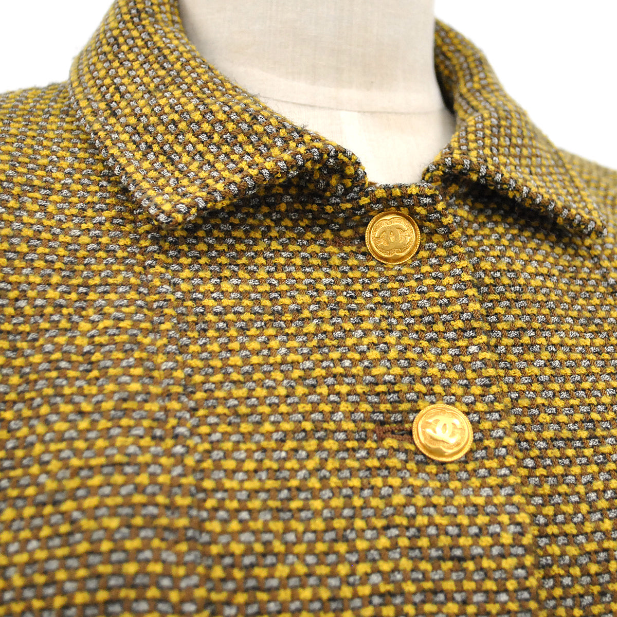 Luxury Chanel 1996 Fall CC logo-buttons tweed jacket #36