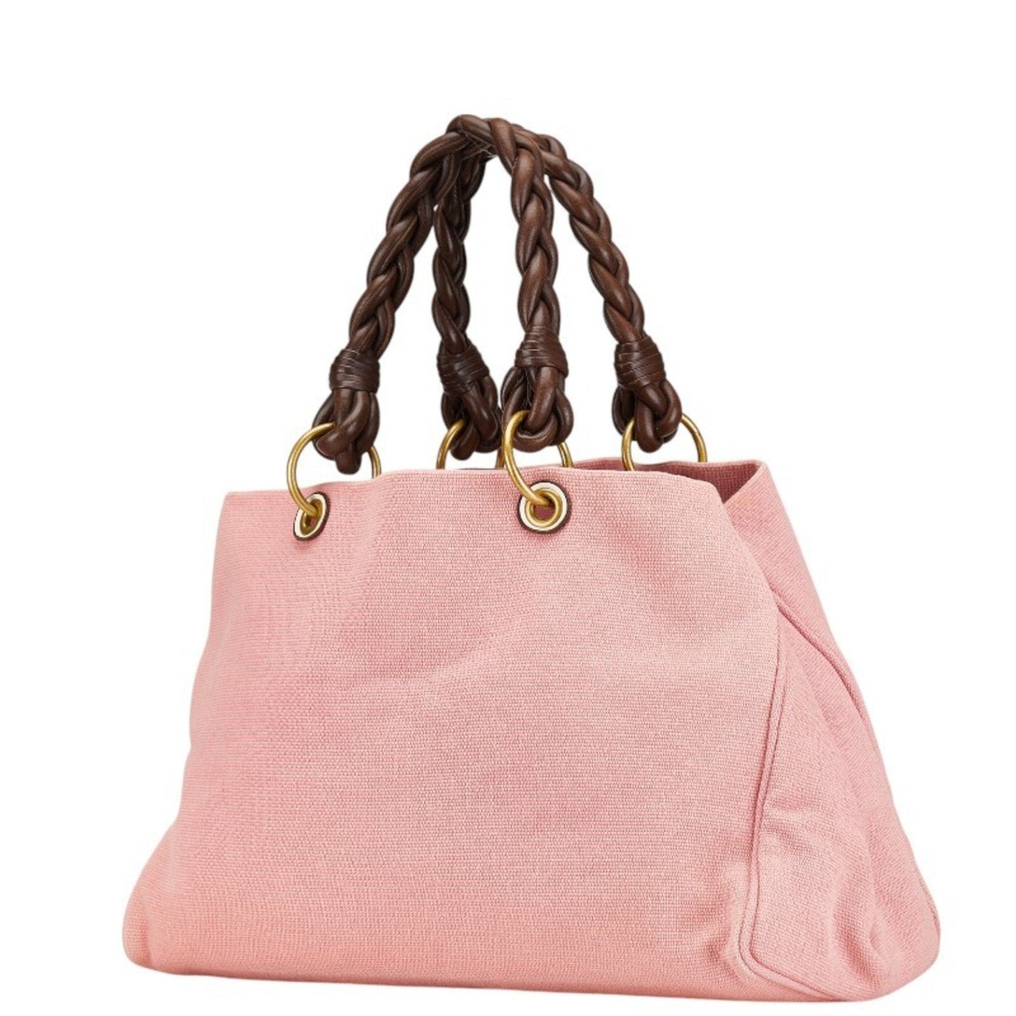 Luxury Bottega Veneta pink Canvas Leather Handbag Tote Bag ()