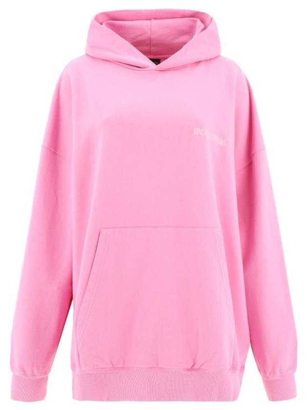 Luxury Balenciaga Logo Print Hoodie Pink