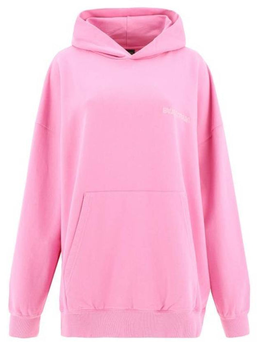 Luxury Balenciaga Logo Print Hoodie Pink
