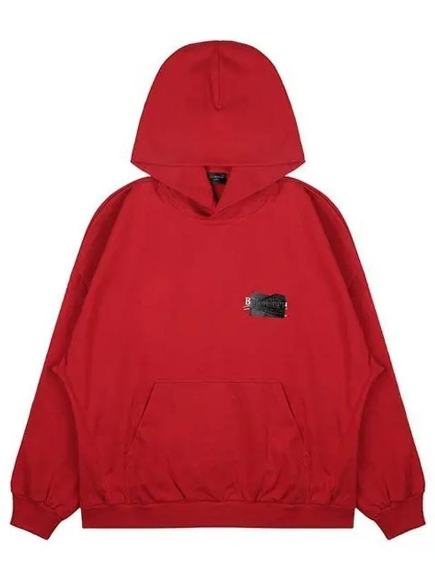 Luxury Balenciaga Logo Tape Hoodie Red