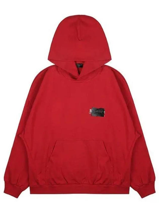 Luxury Balenciaga Logo Tape Hoodie Red