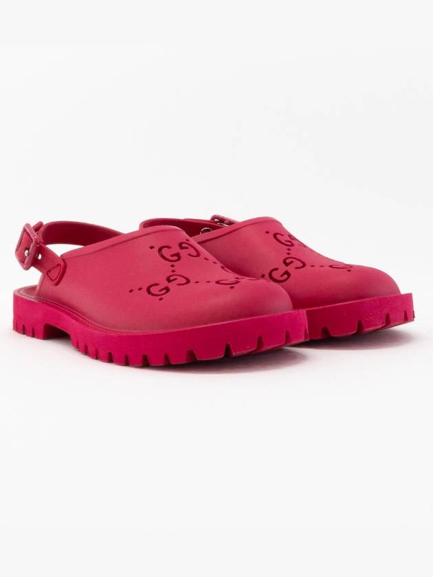 Luxury Gucci Trending 2025 Kids GG Logo Rubber Sandals Pink