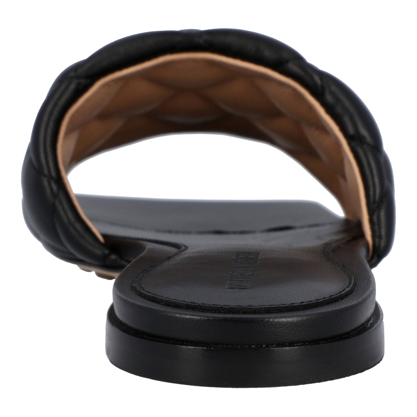 Luxury Bottega Veneta Women Padded Flat Sandal in Black lambskin