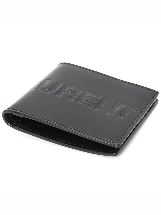 Luxury Saint Laurent East West Half Wallet Black