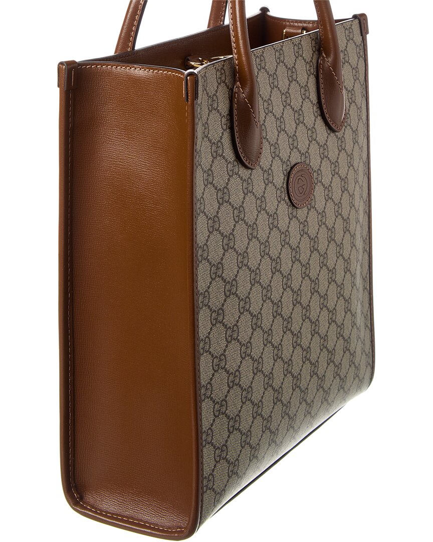 Luxury Gucci Trending 2025 Interlocking G Small GG Supreme Canvas & Leather Tote