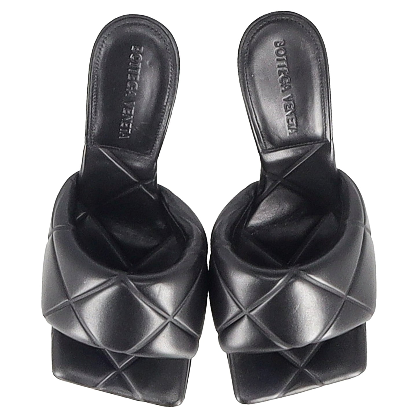 Luxury Bottega Veneta Lido Mules in Black Lambskin Leather