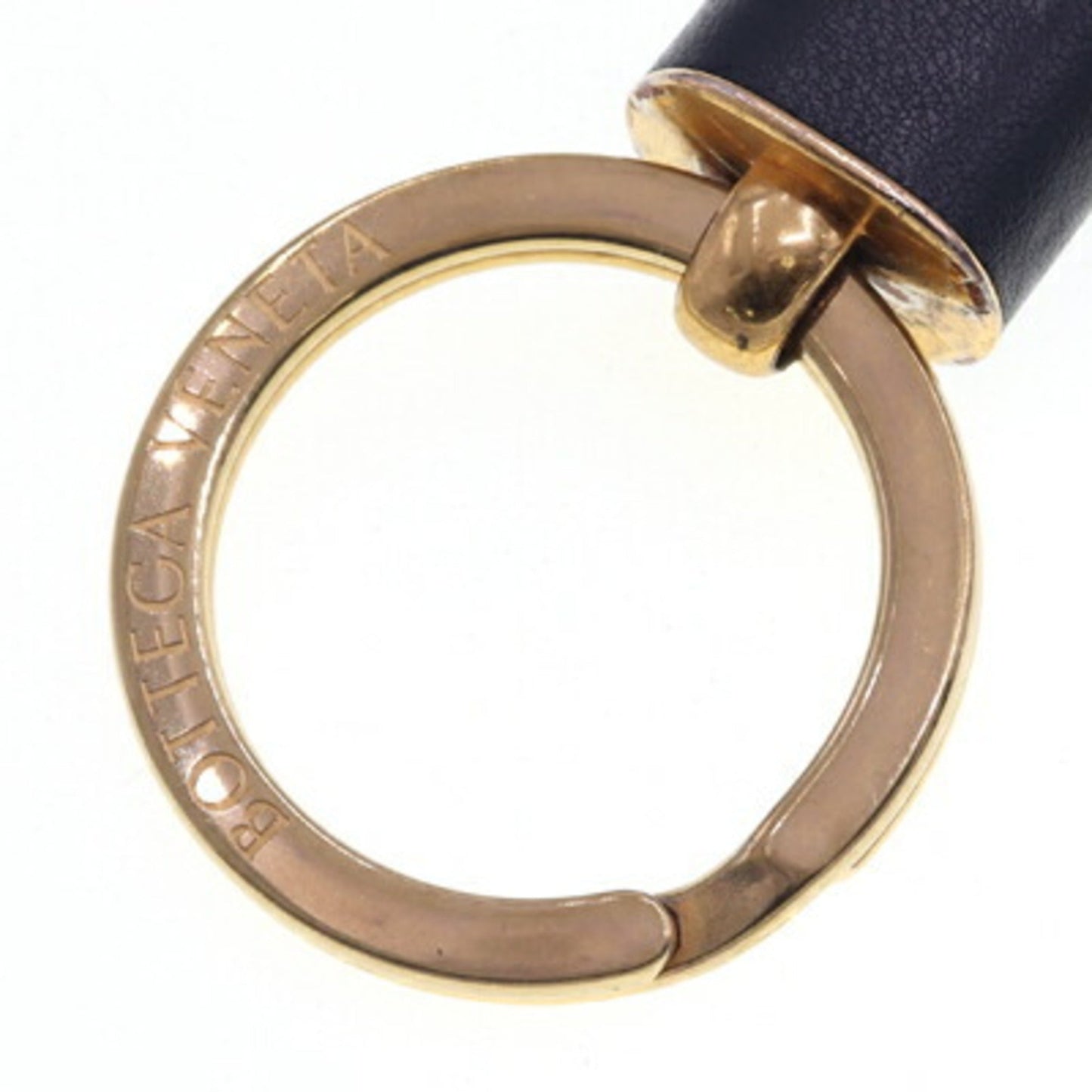 Luxury Bottega Veneta  Navy  Leather Metal Keyring ()