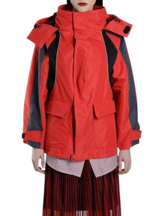 Luxury Balenciaga Swing Zip-Up Jacket Red